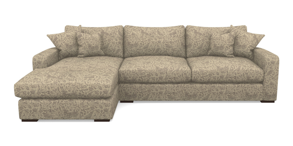 Product photograph of Stockbridge Chaise Lhf In V A Drawn From Nature - Bird And Rabbit - Grey from Sofas and Stuff Limited