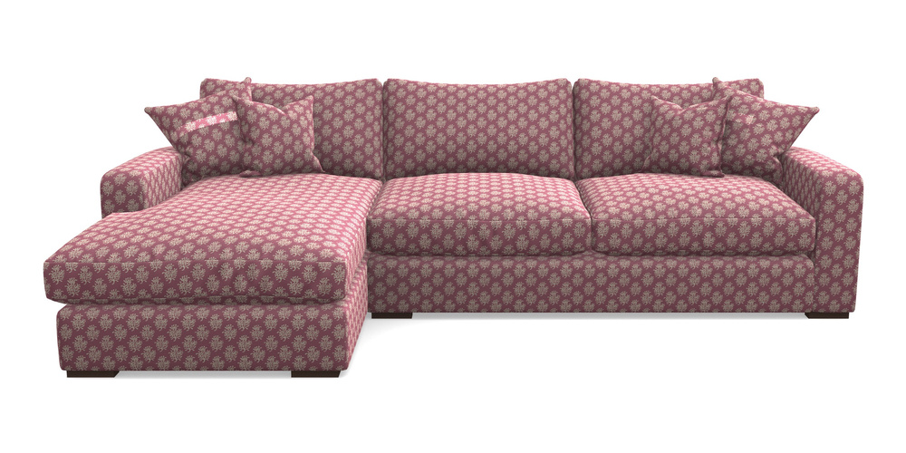 Product photograph of Stockbridge Chaise Lhf In Cloth 21 - Coral 1 - Cassis from Sofas and Stuff Limited