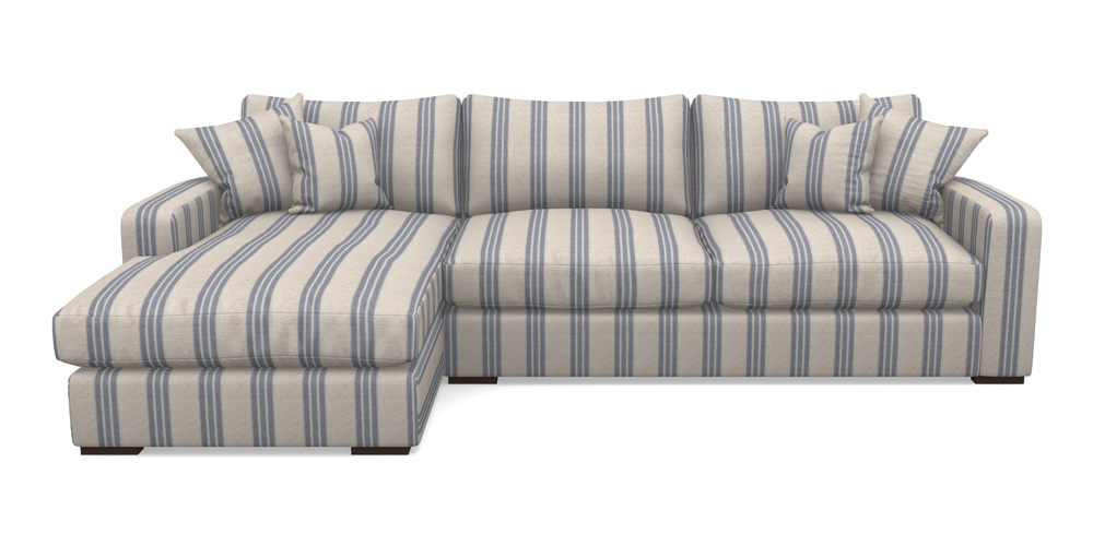 Product photograph of Stockbridge Chaise Lhf In Cloth 18 Stripes - Bengal - Indigo from Sofas and Stuff Limited