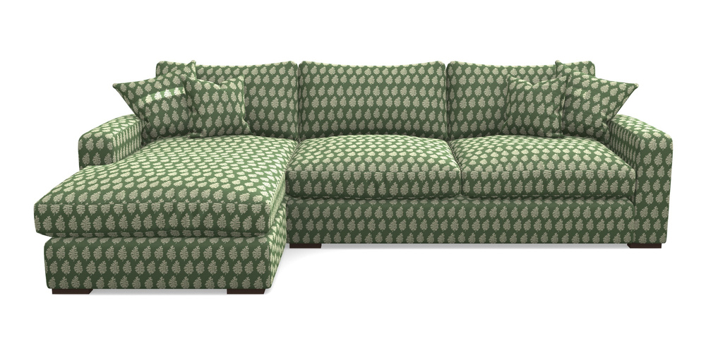 Product photograph of Stockbridge Chaise Lhf In Cloth 21 - Oak Leaf - Forest from Sofas and Stuff Limited