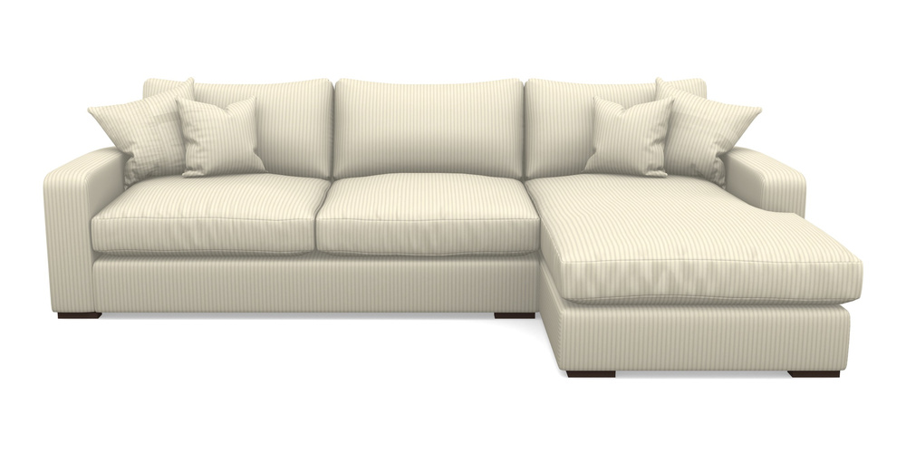 Product photograph of Stockbridge Chaise Lhf In Cotton Stripe - Grey from Sofas and Stuff Limited