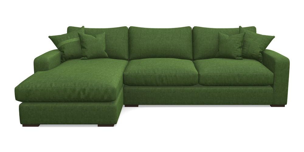 Product photograph of Stockbridge Chaise Lhf In Clever Tough And Eco Velvet - Shamrock from Sofas and Stuff Limited