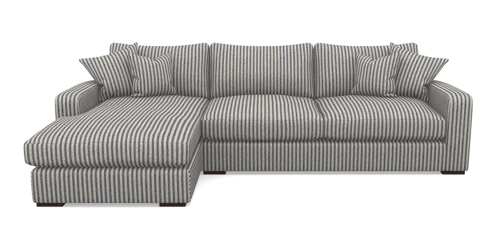 Product photograph of Stockbridge Chaise Lhf In Cloth 22 - Pinstripe - Deep Water from Sofas and Stuff Limited