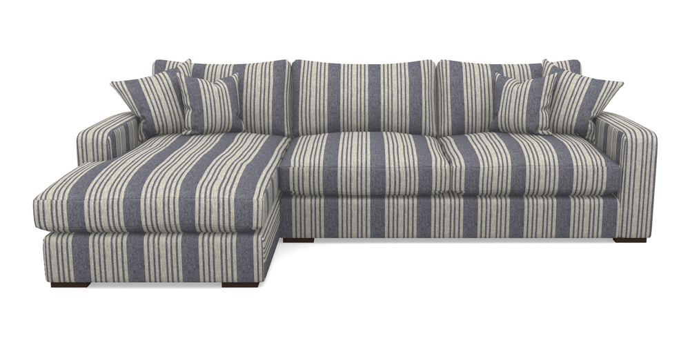 Product photograph of Stockbridge Chaise Lhf In Cloth 22 - Bayadere - Deep Water from Sofas and Stuff Limited