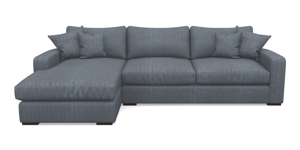 Product photograph of Stockbridge Chaise Lhf In Dundee Herringbone - Denim from Sofas and Stuff Limited