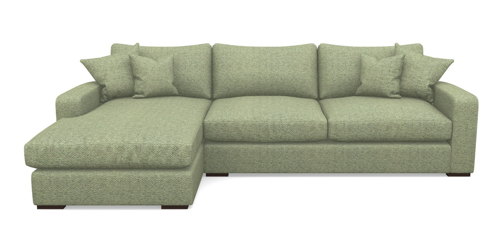 Product photograph of Stockbridge Chaise Lhf In Dundee Herringbone - Sage from Sofas and Stuff Limited