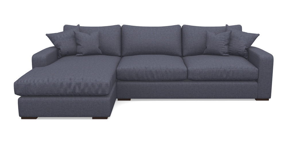 Product photograph of Stockbridge Chaise Lhf In Easy Clean Plain - Navy from Sofas and Stuff Limited