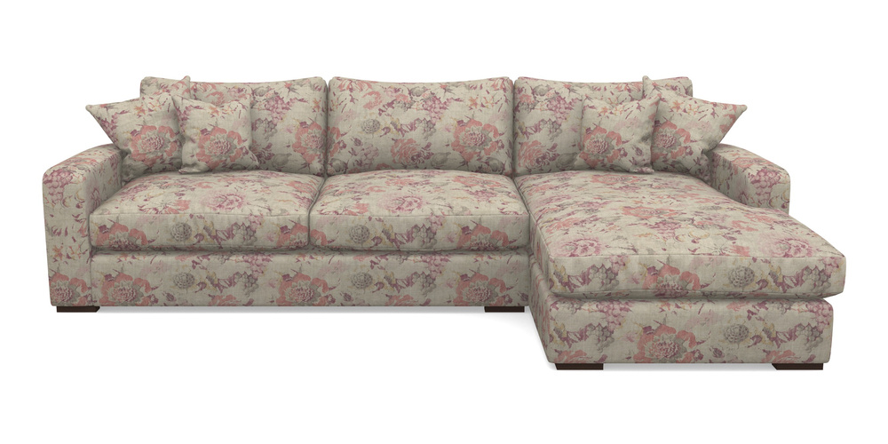 Product photograph of Stockbridge Chaise Lhf In Floral Linen - Faith Antique Sangria from Sofas and Stuff Limited