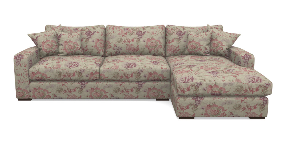 Product photograph of Stockbridge Chaise Lhf In Floral Linen - Faith Rose Quartz from Sofas and Stuff Limited