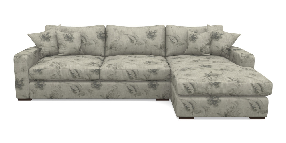 Product photograph of Stockbridge Chaise Lhf In Floral Linen - Lela Mystery Oat Sepia from Sofas and Stuff Limited