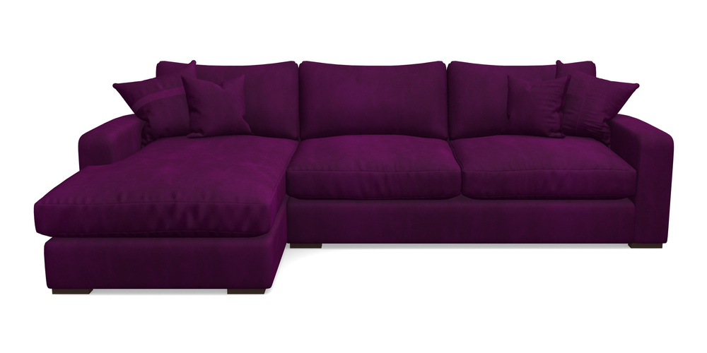 Product photograph of Stockbridge Chaise Lhf In House Clever Velvet - Aubergine from Sofas and Stuff Limited