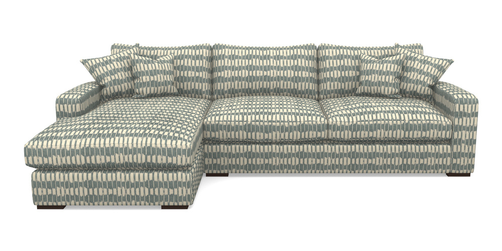 Product photograph of Stockbridge Chaise Lhf In V A Brompton Collection - Ikat - Pebble from Sofas and Stuff Limited