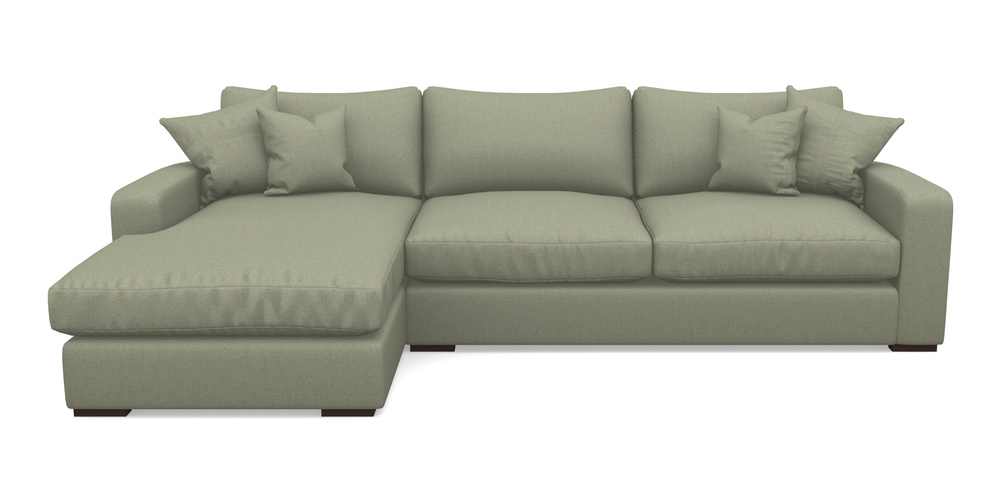 Product photograph of Stockbridge Chaise Lhf In Plain Linen Cotton - Sage from Sofas and Stuff Limited