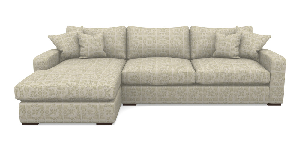 Product photograph of Stockbridge Chaise Lhf In Rhs Collection - Small Knot Garden Cotton Weave - Olive from Sofas and Stuff Limited