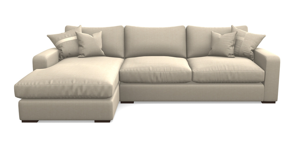 Product photograph of Stockbridge Chaise Lhf In Super Soft Velvet - Hessian from Sofas and Stuff Limited