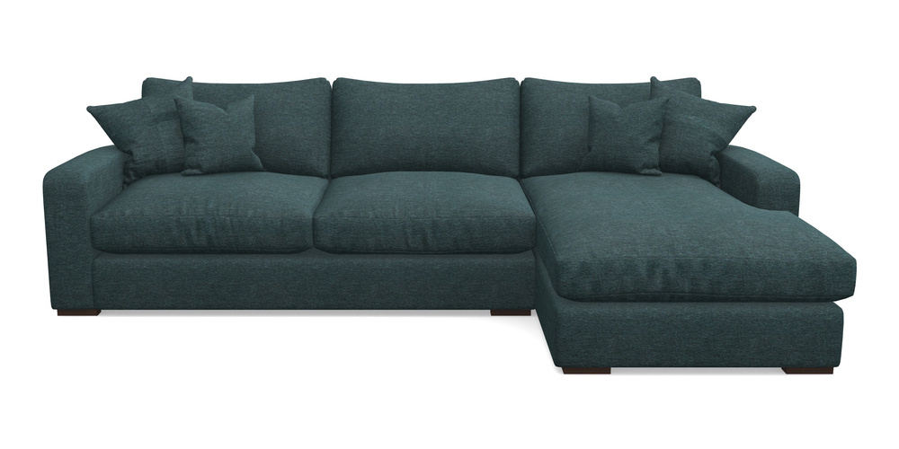 Product photograph of Stockbridge Chaise Lhf In Textured Velvet - Atlantic from Sofas and Stuff Limited