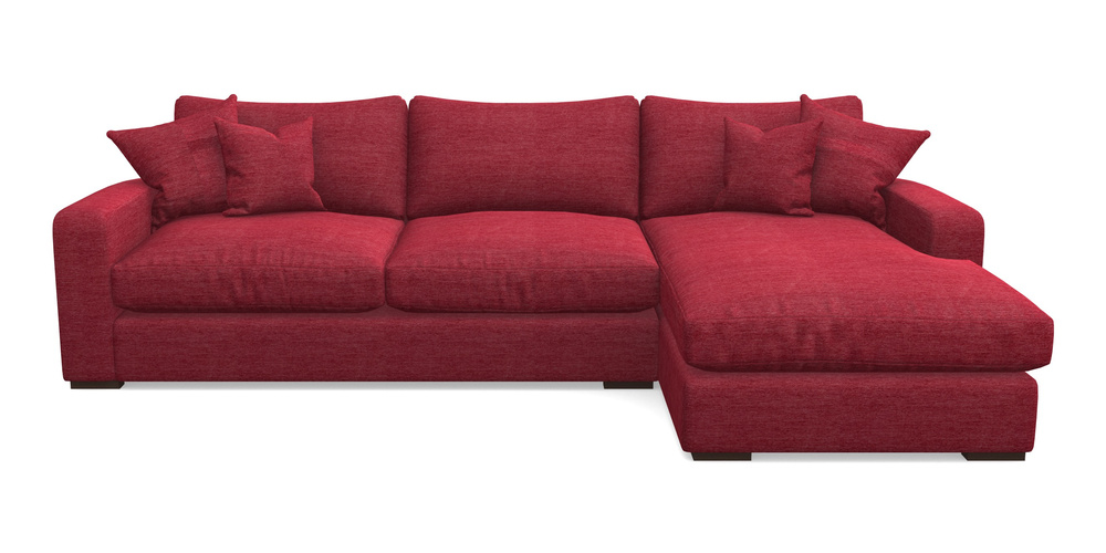 Product photograph of Stockbridge Chaise Lhf In Textured Velvet - Firebrick from Sofas and Stuff Limited