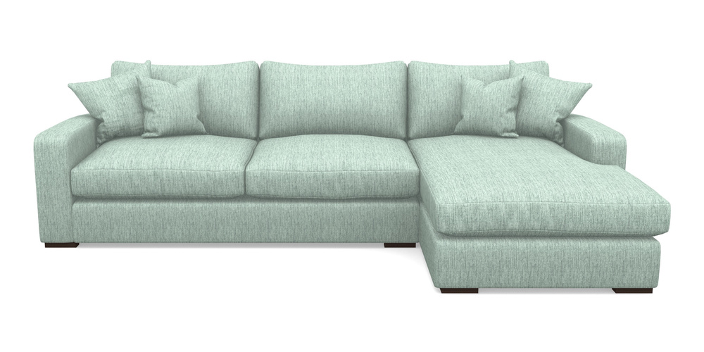 Product photograph of Stockbridge Chaise Rhf In Aqua Clean Tenby - Duck Egg from Sofas and Stuff Limited