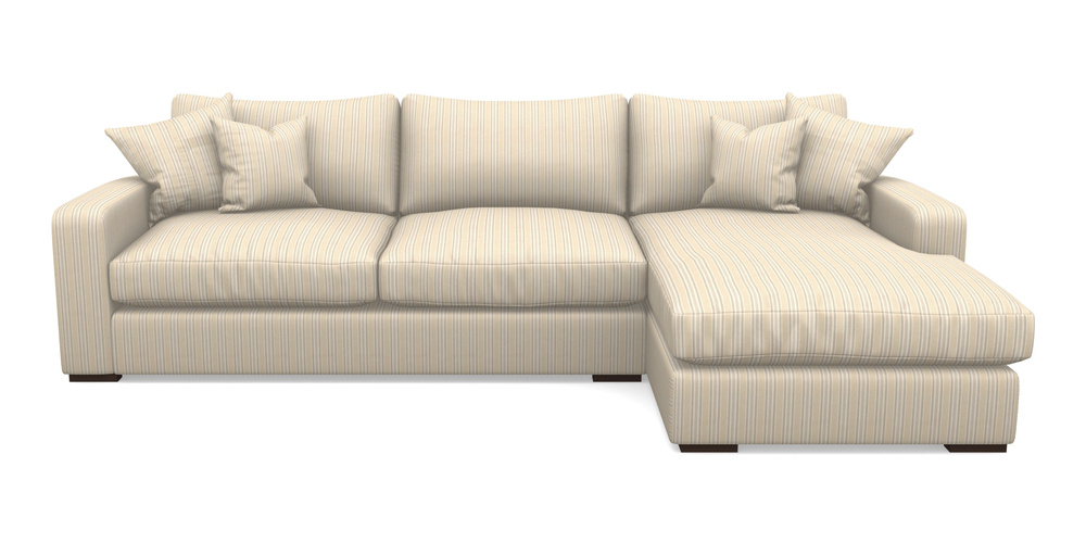 Product photograph of Stockbridge Chaise Rhf In Cloth 22 - Racing Stripes Ayr - Dove from Sofas and Stuff Limited