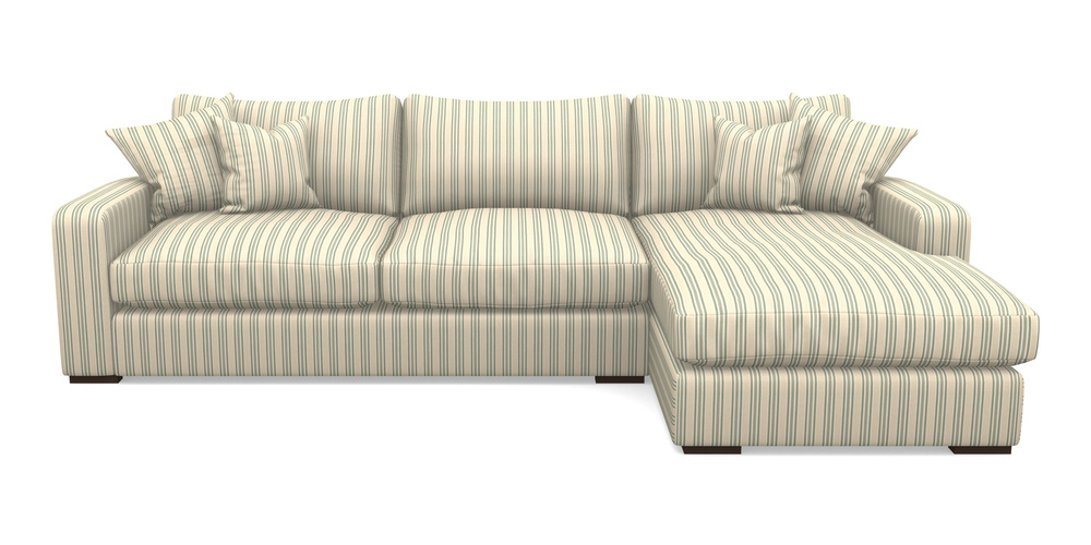 Product photograph of Stockbridge Chaise Rhf In Cloth 22 - Racing Stripes Ayr - Mint from Sofas and Stuff Limited