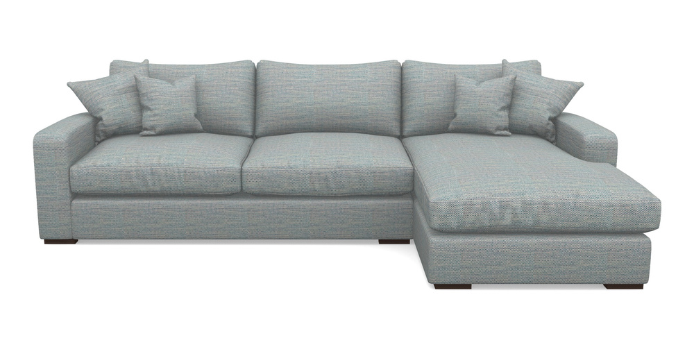 Product photograph of Stockbridge Chaise Rhf In Basket Weave - Blue from Sofas and Stuff Limited