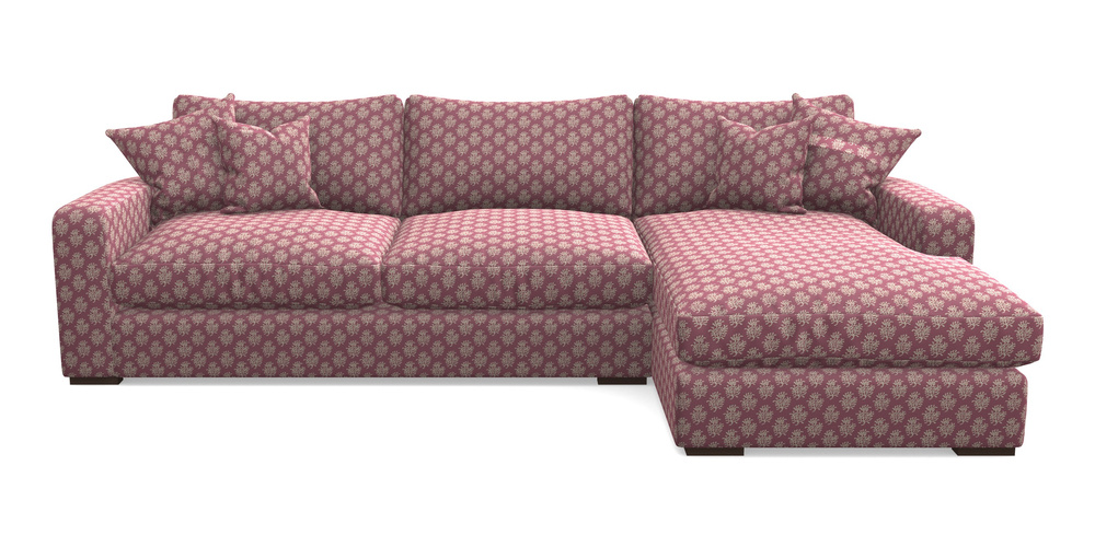 Product photograph of Stockbridge Chaise Rhf In Cloth 21 - Coral 1 - Cassis from Sofas and Stuff Limited