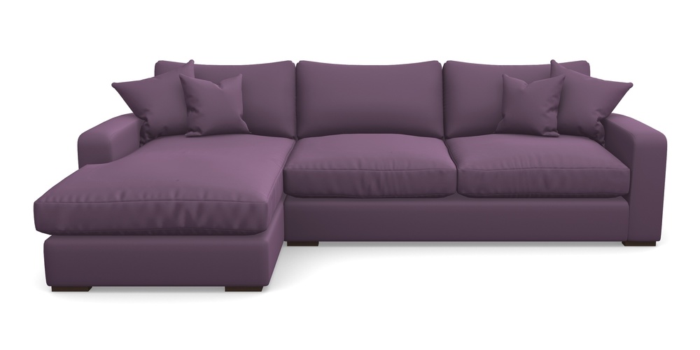 Product photograph of Stockbridge Chaise Rhf In Clever Glossy Velvet - Blackcurrant from Sofas and Stuff Limited