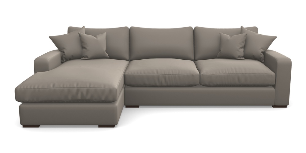 Product photograph of Stockbridge Chaise Rhf In Clever Glossy Velvet - Mole from Sofas and Stuff Limited