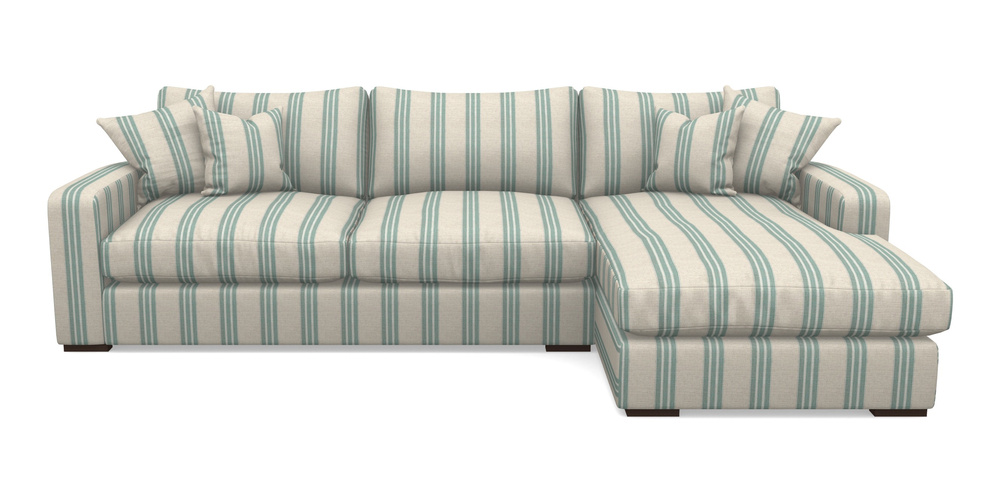 Product photograph of Stockbridge Chaise Rhf In Cloth 18 Stripes - Bengal - Basil from Sofas and Stuff Limited