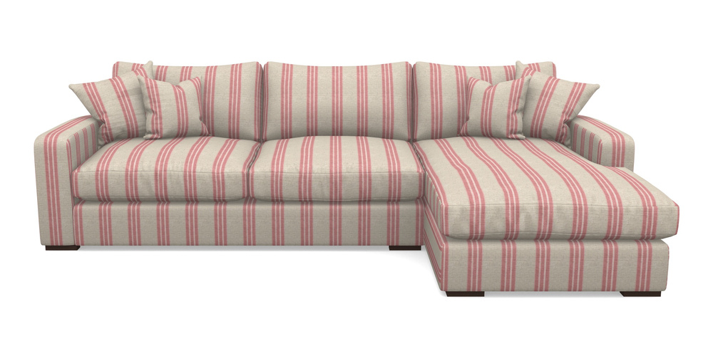 Product photograph of Stockbridge Chaise Rhf In Cloth 18 Stripes - Bengal - Cranberry from Sofas and Stuff Limited