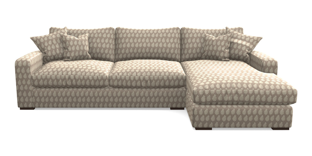 Product photograph of Stockbridge Chaise Rhf In Cloth 21 - Oak Leaf - Beech from Sofas and Stuff Limited