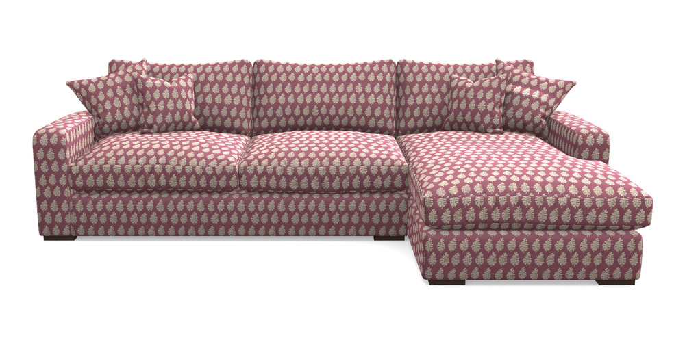 Product photograph of Stockbridge Chaise Rhf In Cloth 21 - Oak Leaf - Cassis from Sofas and Stuff Limited