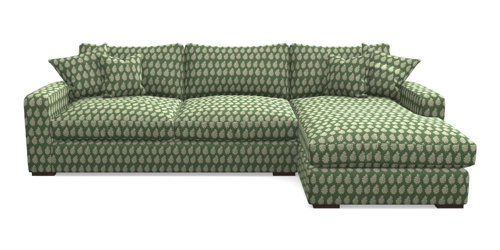 Product photograph of Stockbridge Chaise Rhf In Cloth 21 - Oak Leaf - Forest from Sofas and Stuff Limited