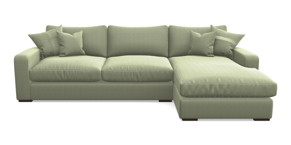 Product photograph of Stockbridge Chaise Rhf In Cloth 21 - Simple Stripe - Forest from Sofas and Stuff Limited