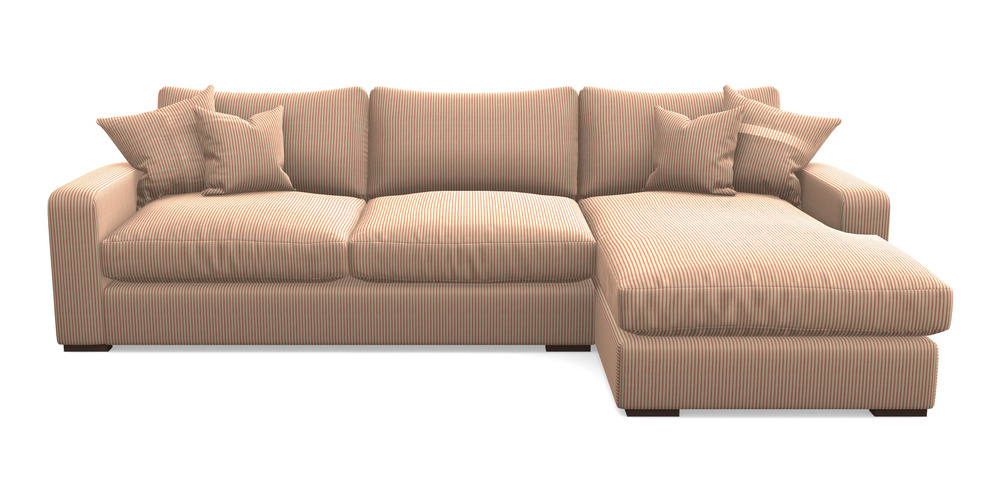 Product photograph of Stockbridge Chaise Rhf In Cloth 21 - Simple Stripe - Ginger Snap from Sofas and Stuff Limited