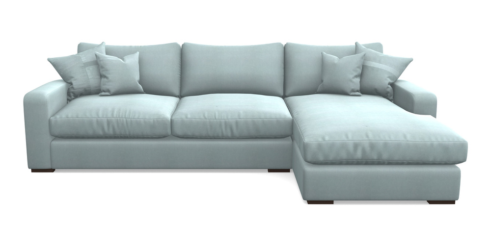 Product photograph of Stockbridge Chaise Rhf In Clever Tough And Eco Velvet - Mineral from Sofas and Stuff Limited