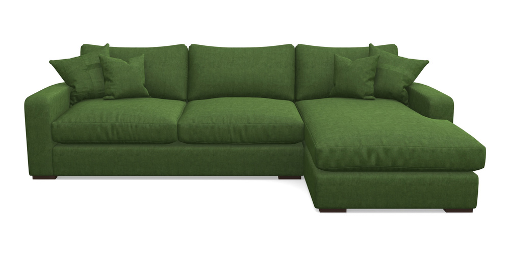 Product photograph of Stockbridge Chaise Rhf In Clever Tough And Eco Velvet - Shamrock from Sofas and Stuff Limited