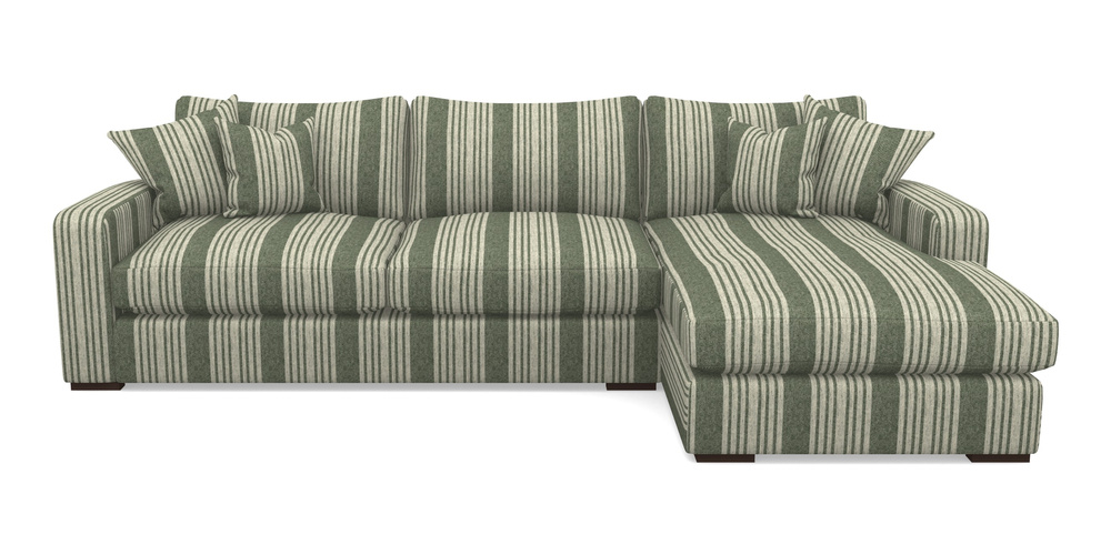 Product photograph of Stockbridge Chaise Rhf In Cloth 22 - Bayadere - Courgette from Sofas and Stuff Limited