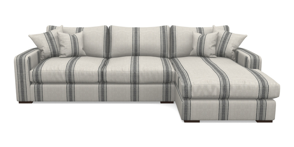 Product photograph of Stockbridge Chaise Rhf In Flemish Stripe - Flemish Black from Sofas and Stuff Limited