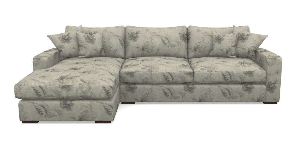 Product photograph of Stockbridge Chaise Rhf In Floral Linen - Lela Mystery Oat Sepia from Sofas and Stuff Limited