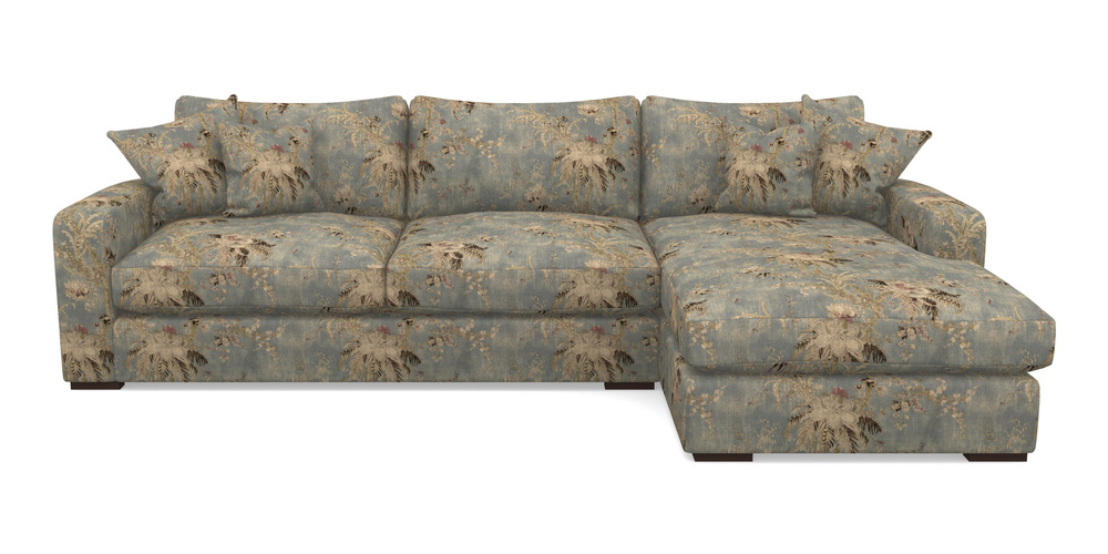 Product photograph of Stockbridge Chaise Rhf In Floral Linen - Zefferino Danish Girl from Sofas and Stuff Limited