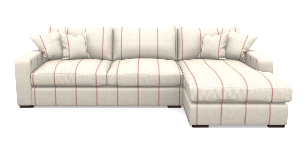 Product photograph of Stockbridge Chaise Rhf In Grain Sack Stripe - Red from Sofas and Stuff Limited