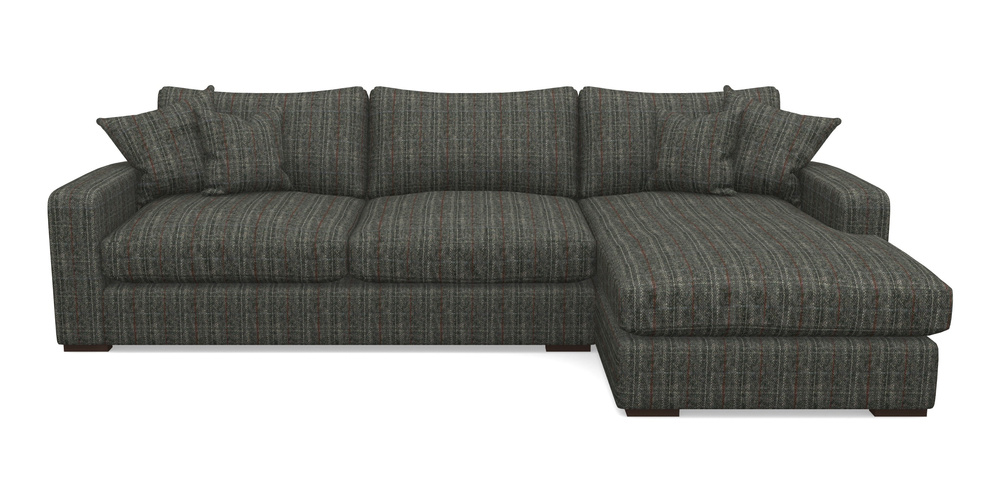 Product photograph of Stockbridge Chaise Rhf In Harris Tweed House - Harris Tweed House Grey from Sofas and Stuff Limited