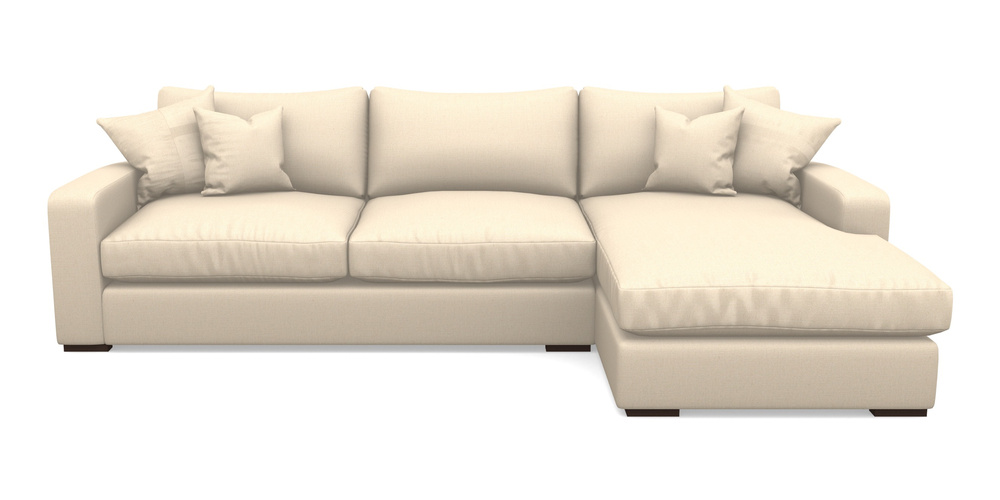 Product photograph of Stockbridge Chaise Rhf In Plain Linen Cotton - Rice Pudding from Sofas and Stuff Limited