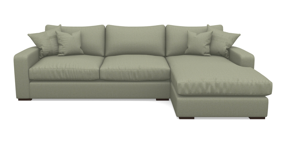 Product photograph of Stockbridge Chaise Rhf In Plain Linen Cotton - Sage from Sofas and Stuff Limited