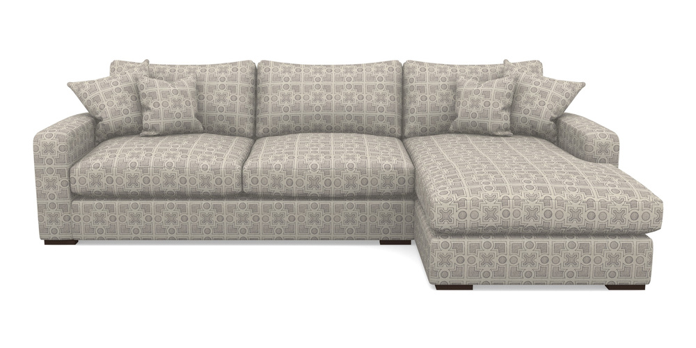 Product photograph of Stockbridge Chaise Rhf In Rhs Collection - Small Knot Garden Cotton Weave - Grey from Sofas and Stuff Limited