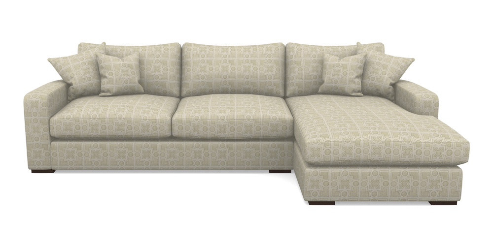 Product photograph of Stockbridge Chaise Rhf In Rhs Collection - Small Knot Garden Cotton Weave - Olive from Sofas and Stuff Limited