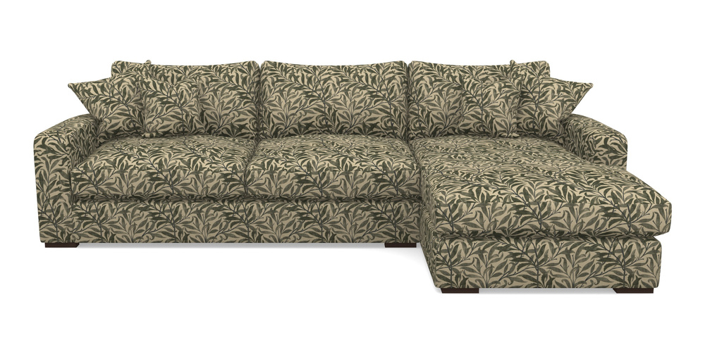 Product photograph of Stockbridge Chaise Rhf In V A Drawn From Nature - Willow Bough Large - Dark Green from Sofas and Stuff Limited