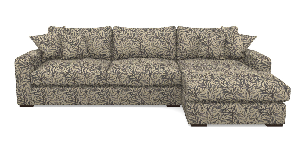 Product photograph of Stockbridge Chaise Rhf In V A Drawn From Nature - Willow Bough Large - Navy from Sofas and Stuff Limited