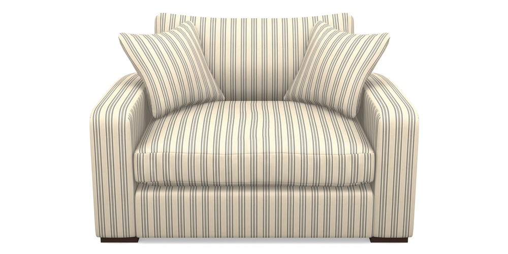 Product photograph of Stockbridge Snuggler In Cloth 22 - Racing Stripes Ayr - Charcoal from Sofas and Stuff Limited